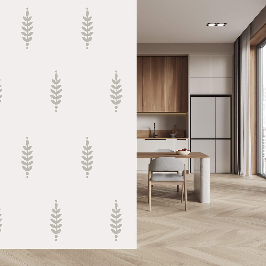 Padrão de folhas sobre fundo branco