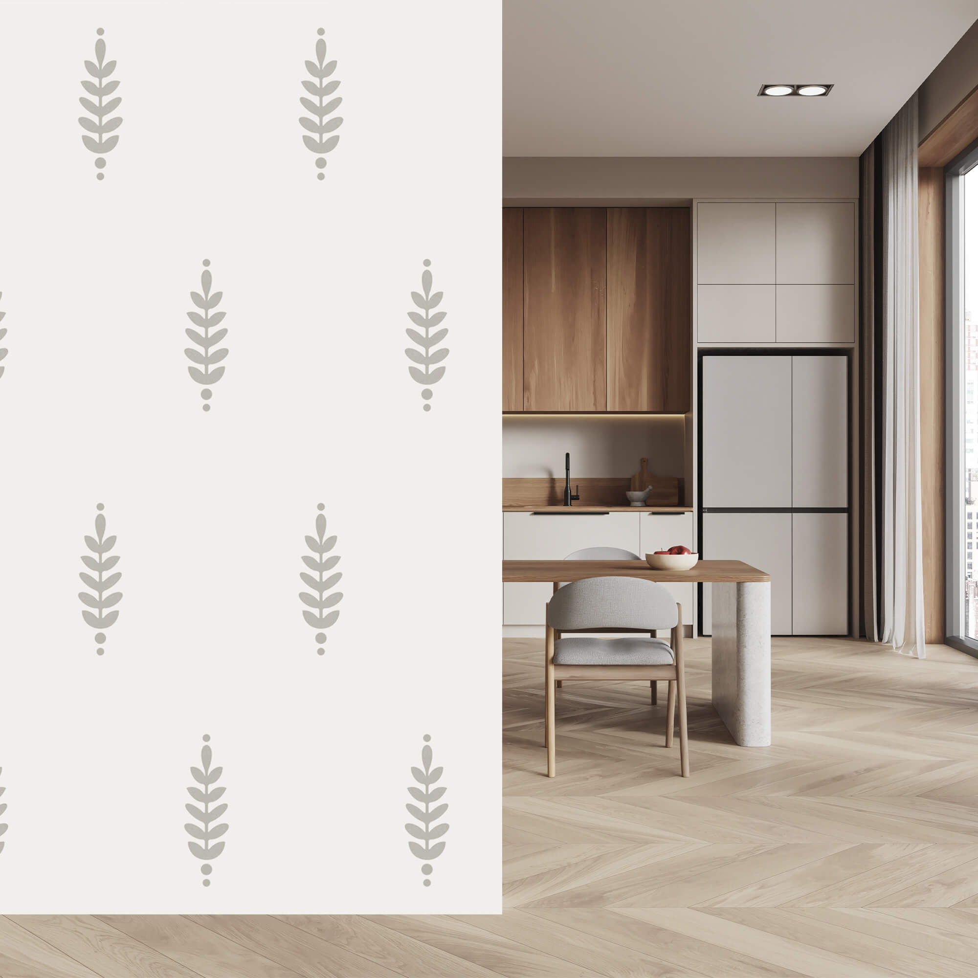 Padrão de folhas sobre fundo branco