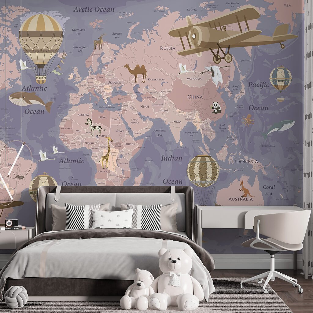 Um mapa do mundo com aviões e balões de ar quente u36066v4pir4ms 1024x1024 - Um mapa do mundo com aviões e balões de ar quente