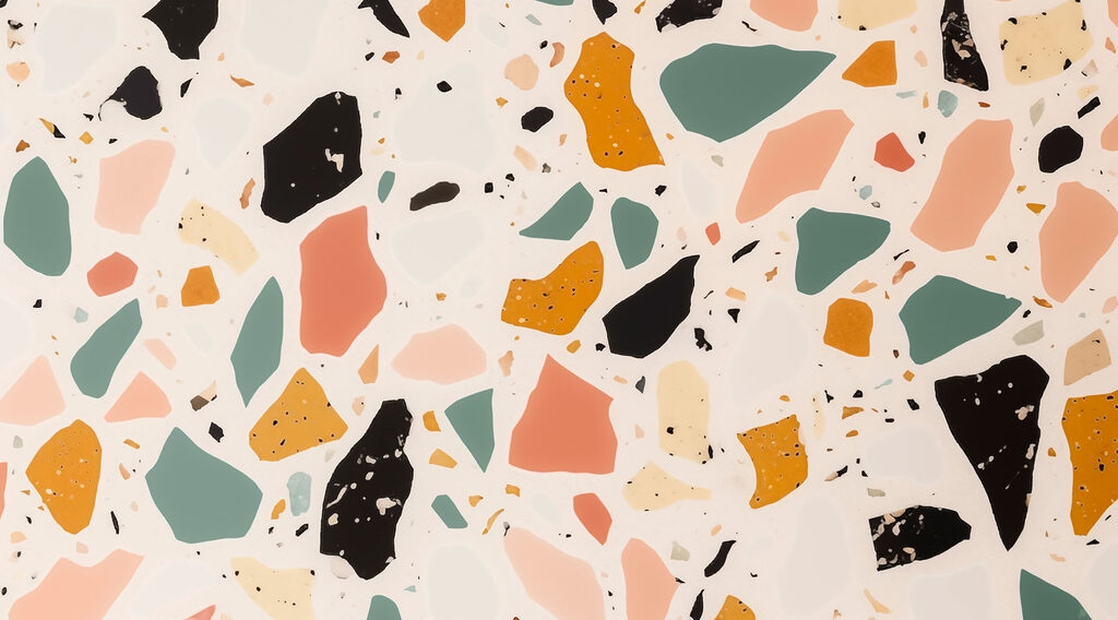 Superfície texturada com fragmentos coloridos. Superfície texturada com fragmentos coloridos.
